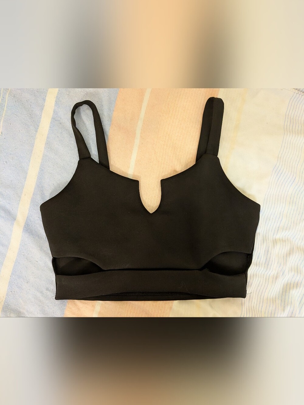 Black Cut Out Crop Bralette (M/L)